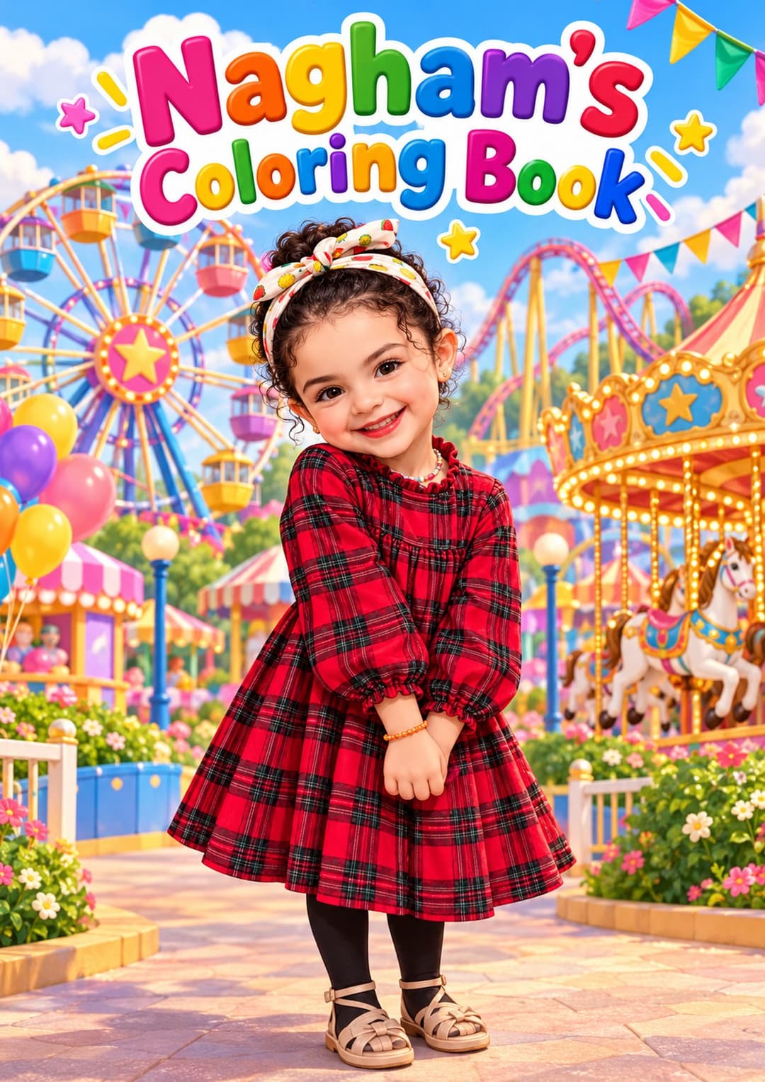 Theme Park Day personalized coloring book – cover